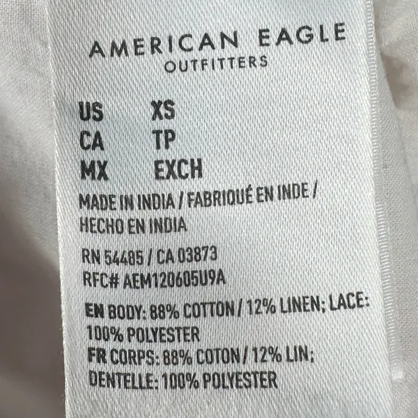 American Eagle White Lace Trim Shorts XS Boho Smocked Waist Lightweight‎ - Image 7