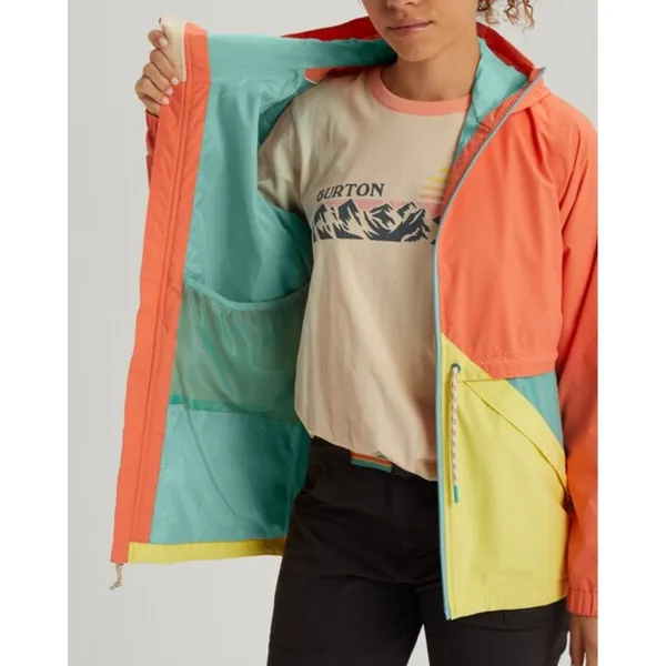Burton Narraway Jacket Womens Small‎ Colorblock Hooded Windbreaker Full Zip - Image 4
