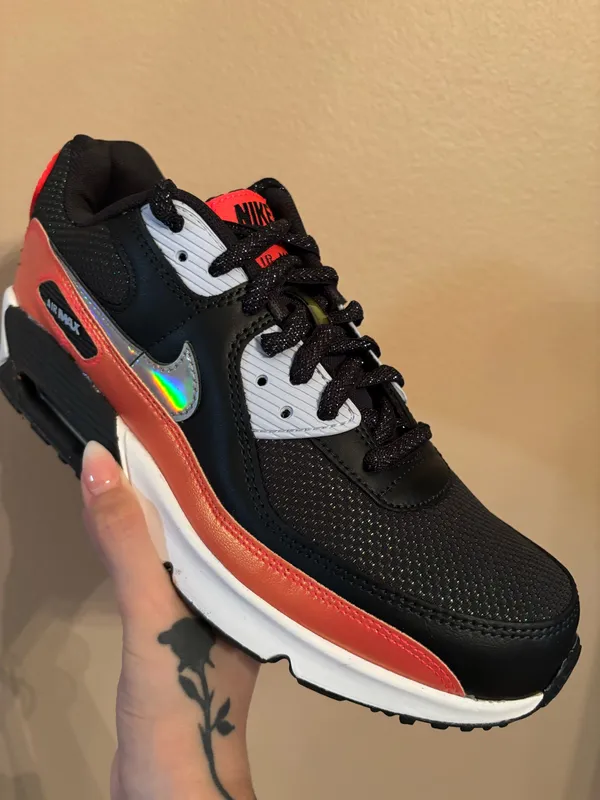 Nike Air Max 90 FP GS 'Black Laser Crimson’ - Image 2