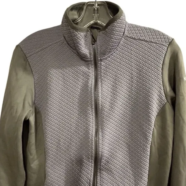 Women’s Columbia Purple and Grey Roffe Ridge Full‎ Zip Quilted Fleece Sweater L - Image 2