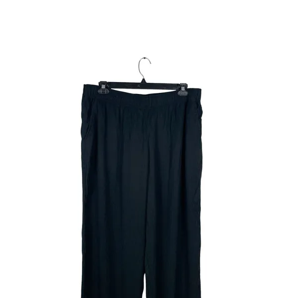Gap Relaxed Fit Black Crinkle Pull On Elastic Waist Full Length Pants XL NWT - Image 5