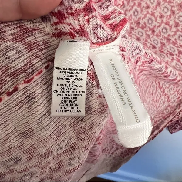 Loft Womens SIze XS Open Duster Cardigan Thin Semi-Sheer Red White Purple Floral - Image 12