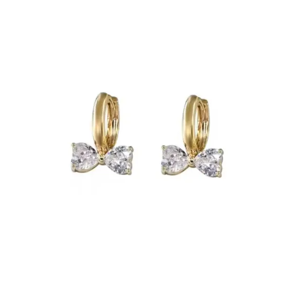 Gold Hoop Bow Earrings - Image 4