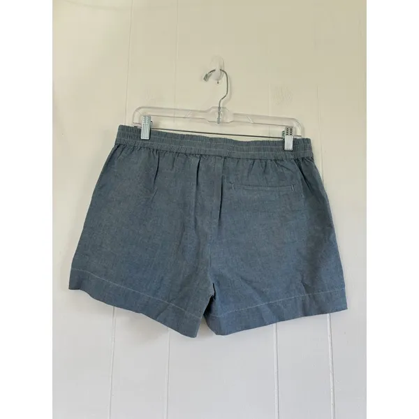 Vince Womens Blue Cotton Chambray Belted‎ Utility Shorts Size M Elastic Waist - Image 2