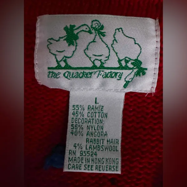 The Quacker Factory Vintage Festive Red Holiday Cardigan‎ Size Large EUC - Image 4