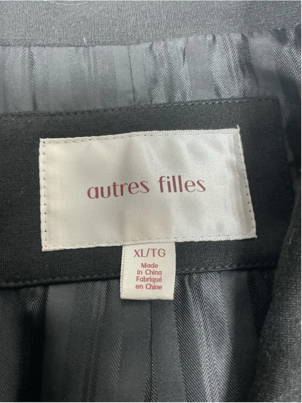 Womans Excellent Autresfilles Open Front Lined Blazer XL Black - Image 4