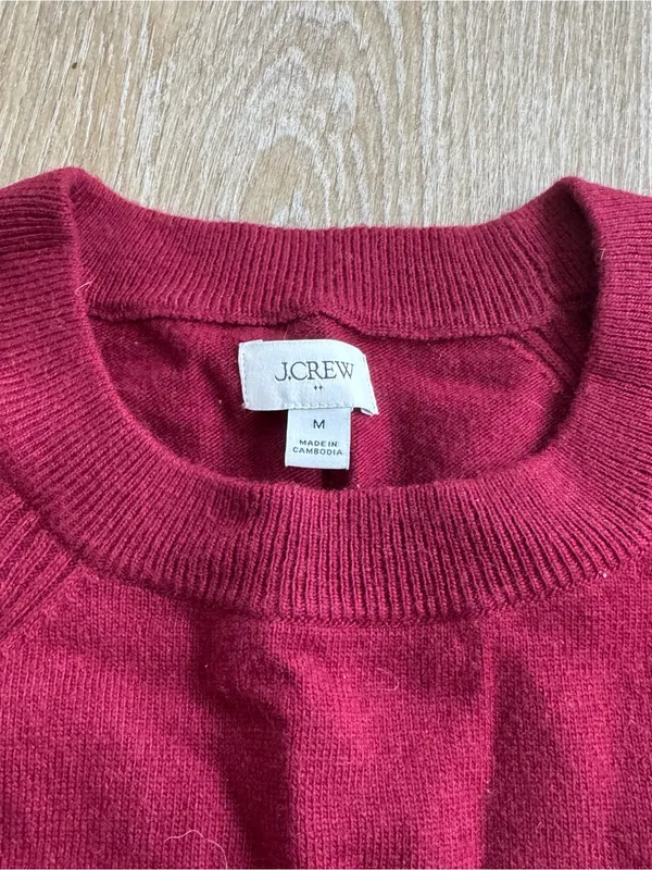 J. Crew Women’s Deep Red Crewneck Sweater - Image 3