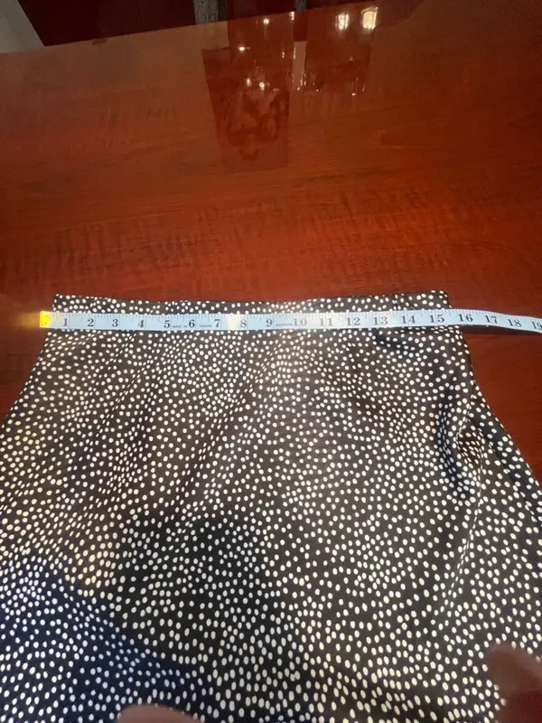 LOFT Polka Dot Midi Skirt Size M Black White Dalmatian Print A-Line High Waisted - Image 5