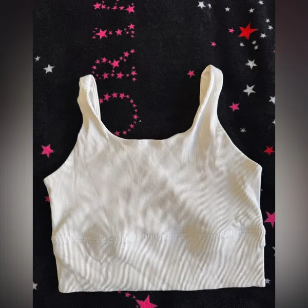 Nike White Ribbed Tank Top - Image 3