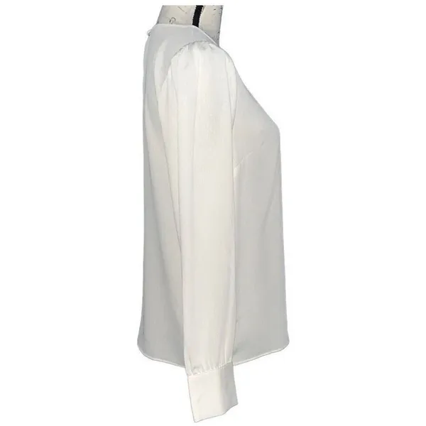 Ann Taylor Factory off-white long sleeve‎ blouse small - Image 3