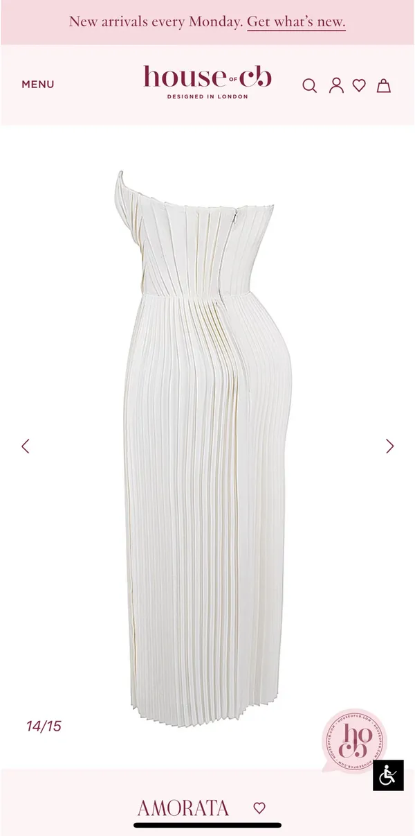 House of CB AMORATA Ivory Pleated Maxi Dress - Image 5