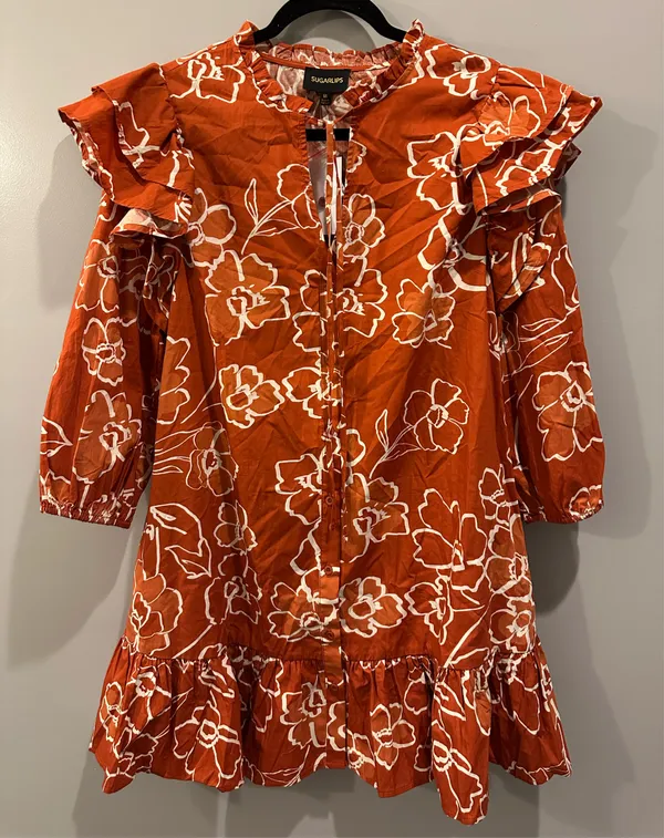Sugarlips Floral Ruffle Long Sleeve Dress - Image 4