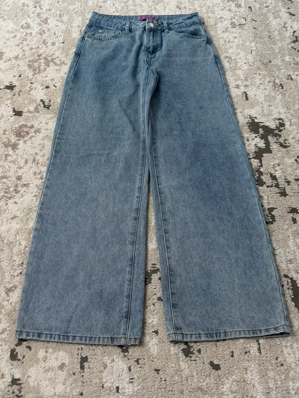 Edikted Bow Pocket Low Rise Baggy Jeans Size XS - Image 2