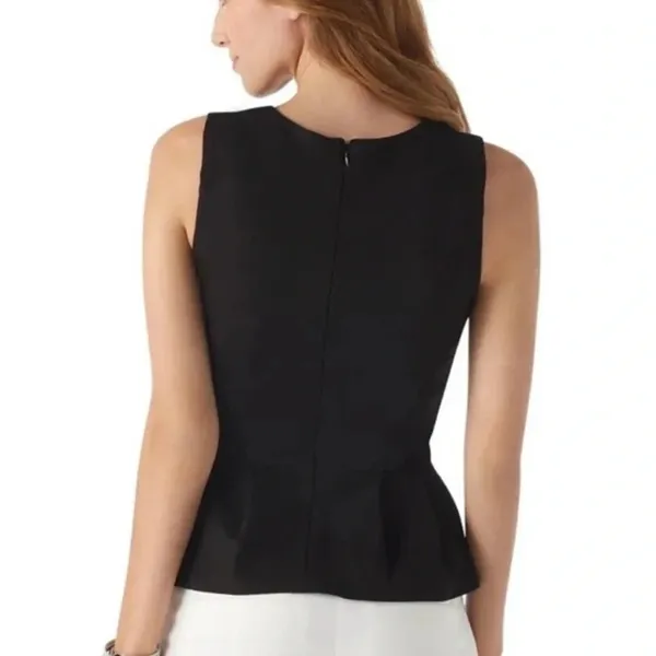 NWT White House Black Market Peplum Ponte Sleeveless Necklace Bodice Top - Image 2