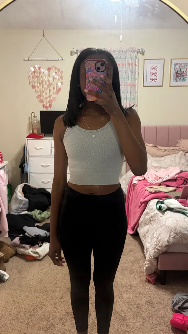 Grey Boutique Racerback Crop Tank Top Multiple Size XS - Image 3