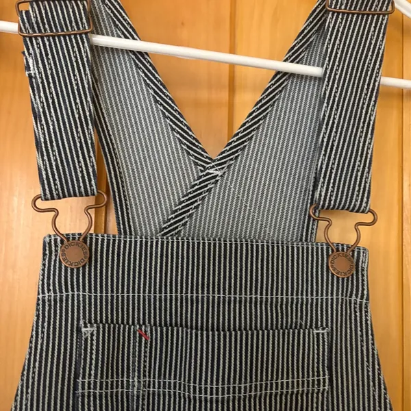 Carhartt Women's Relaxed Fit Denim Railroad Striped Bib Overall XS - Image 5