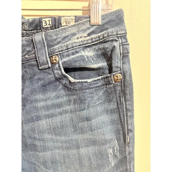 Miss‎ Me Bootcut Jeans Womens 31 Blue Excellent Angel Wing Studded JP5331B4 - Image 15