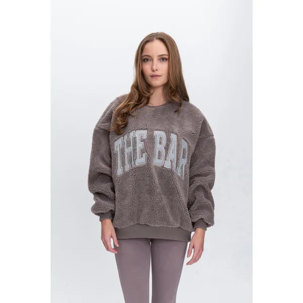 The Bar Gigi Sweatshirt Cinder/Grey Size XL Sherpa Teddy Loungewear Oversized - Image 3