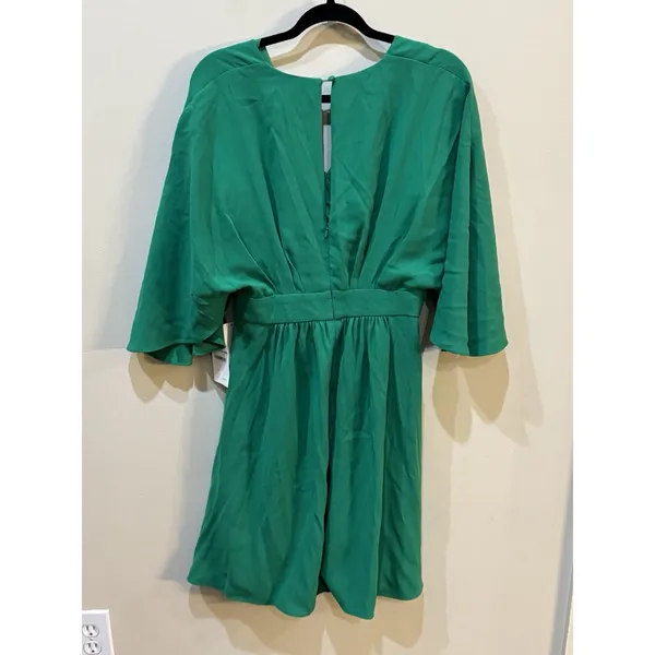 Alexia‎ Admor Isla Draped Dolman Sleeve Fit & Flare Dress Green Back Zipper - Image 4
