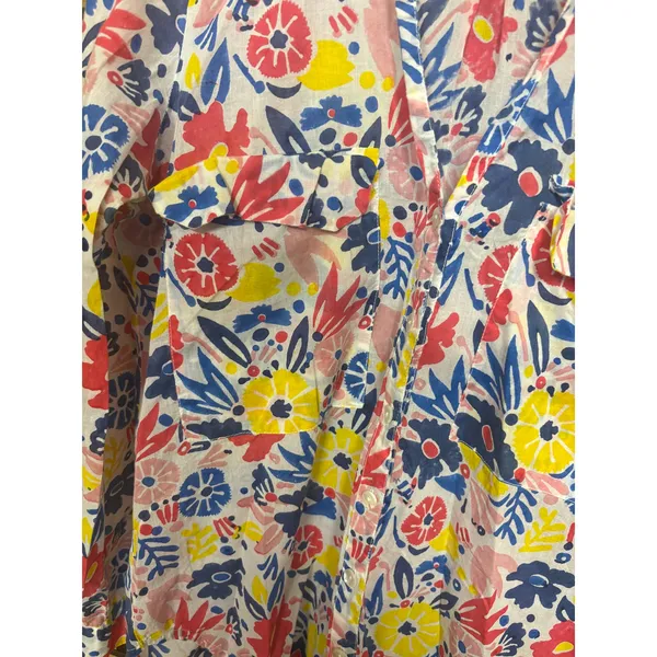 Roller Rabbit White Floral Button‎ Down Shirt Size XS - Image 3