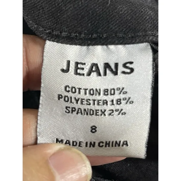 Women's Black Flare Leg Jeans Size 8 High-Rise Bell Bottom Stretch Denim 30" - Image 10