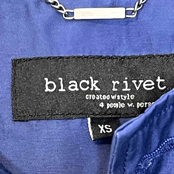 Black Rivet Jacket Size XS Blue Womens Button Up Lined Cotton Blend‎ Hooded Coat - Image 7