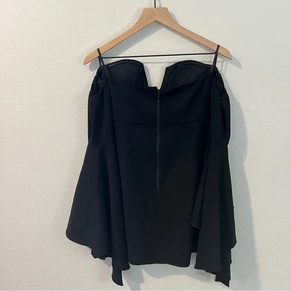 Nasty Gal Black Off The Shoulder Bell Sleeve Mini Fit &‎ Flare Dress Size M - Image 5