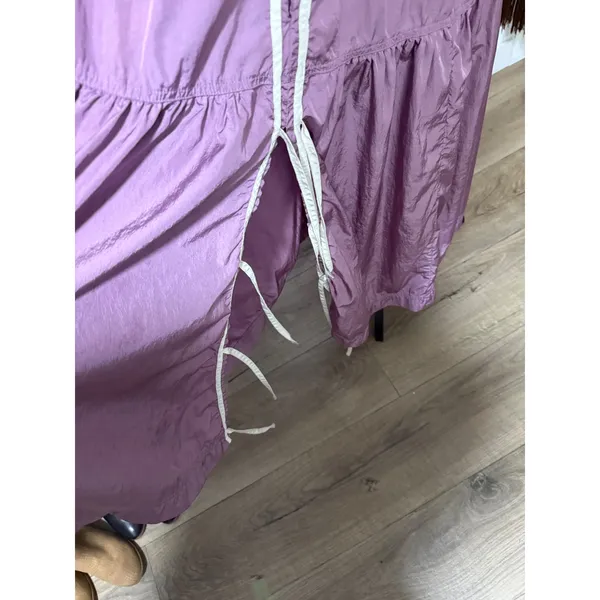 Daily Practice by Anthropologie Mauve Purple Tiered Mixed Media Midi Dress Large - Image 5