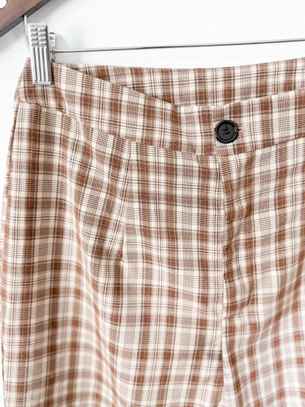Plaid Pants Brown Size 28 - Image 2