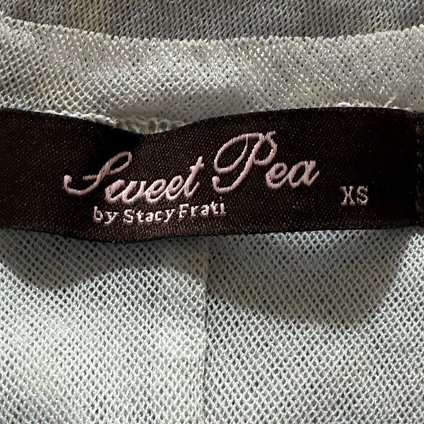SWEET PEA by Stacy‎ Frati Gray Polka Dot Mesh Peplum Tank Top XS - Image 6