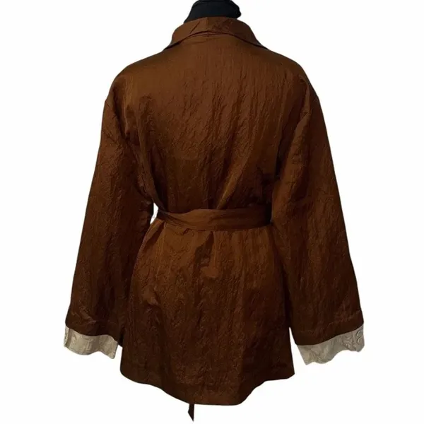 Zara Brown Belted Wrap Kimono Oversized Jacket(Size Small) - Image 8