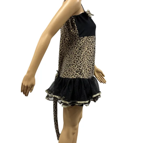 Leopard Print Mini Dress Detachable Tail Halloween Costume Cosplay Womens Medium - Image 5