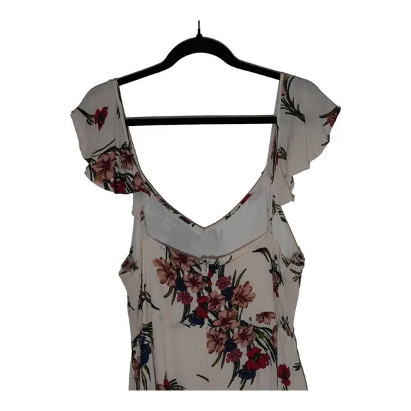 Lulus Floral Flutter Sleeve‎ Midi Dress Women XL Pink Flowy Romantic Boho - Image 10