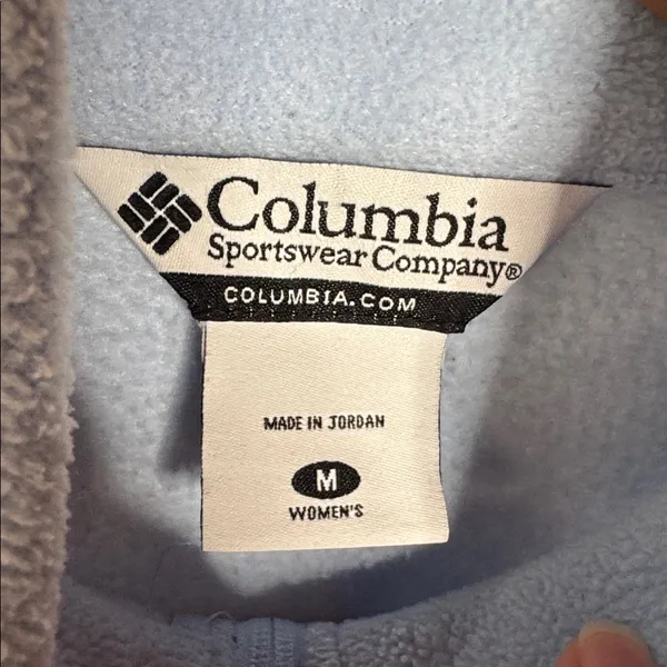 Columbia Sky Blue Full-Zip Fleece Size Medium - Image 3