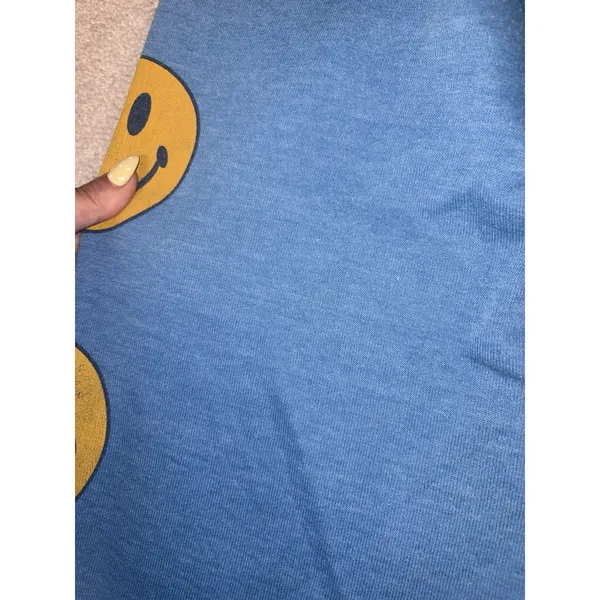 Aviator Nation Jogger Sweatpants Blue Smiley Face Women's Medium Happy ** - Image 14