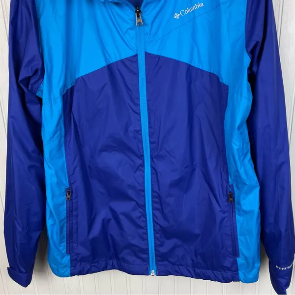 Columbia Women's Omni-Shield Rain Jacket Windbreaker Size XL Blue Colorblock - Image 4