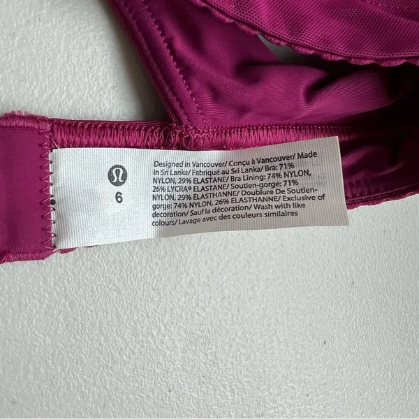 LULULEMON All Day Breeze Bra Magenta Purple, Size 6, NWT - Image 7