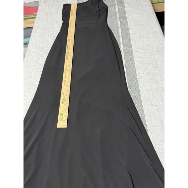 Womens‎ Black One Shoulder Evening Gown Maxi Dress Cutout Back Small - Image 2