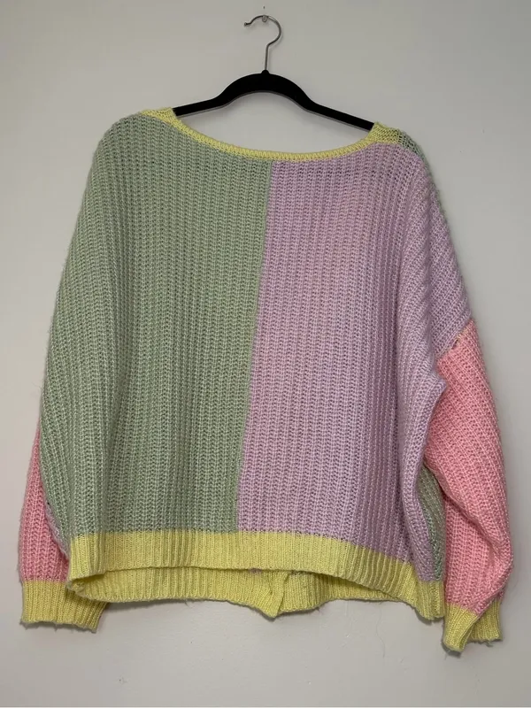 Princess Polly Naomi Cardigan Colorblock Sweater Colorful M/L - Image 5