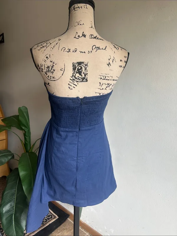 Hello Molly Strapless Blue Mini Dress Size 6 NWT - Image 7