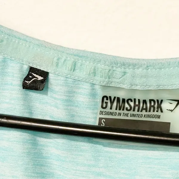 Gymshark Womens‎ Small Ballet Crop Top Pale Turquoise Marl Athleisure - Image 3