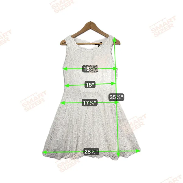City Studio White Lace Fit Flare Dress Sleeveless‎ Scalloped Neckline Size 11 - Image 11