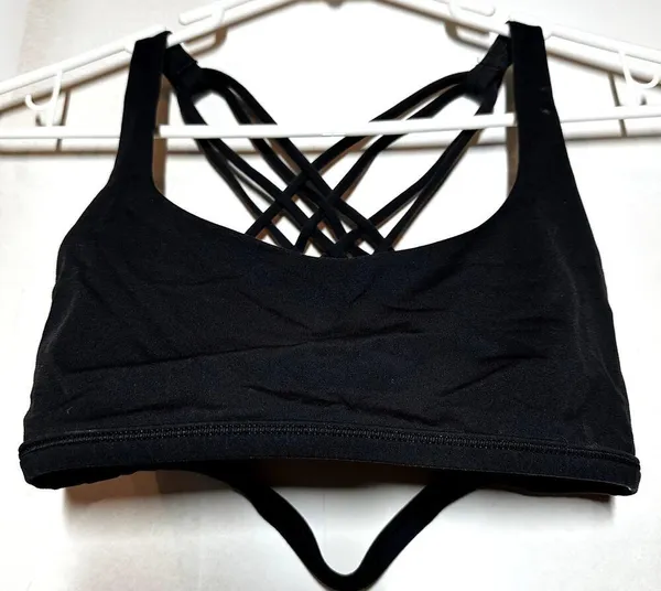 Lululemon Free To Be Bra Sports Bra Crisscross Strappy Scoop Neck Yoga Black 4 - Image 5