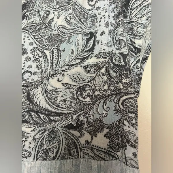 Wonderly Tiered Blue Paisley Maxi Dress Small‎ boho - Image 3