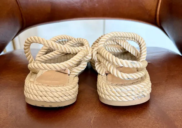 Pull&Bear rope sandals twisted rope-style uppers and jute-wrapped sole size 36 - Image 4