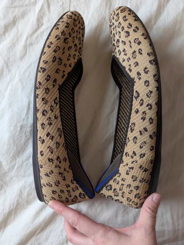 Rothy’s Retired Cheetah Print Rounded Flats W9 Brown/Black - Image 6