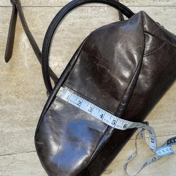FRYE Melissa Hobo Brown Distressed‎ Leather Shoulder Bag - Image 12