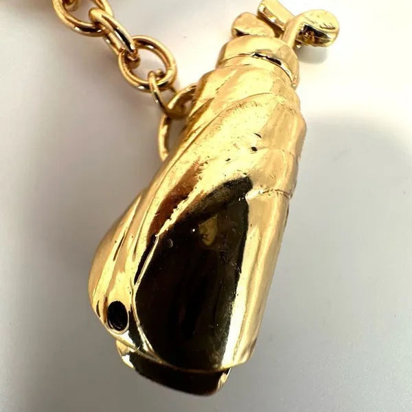Gold tone rhinestone gold bag key chain purse clip - Image 11