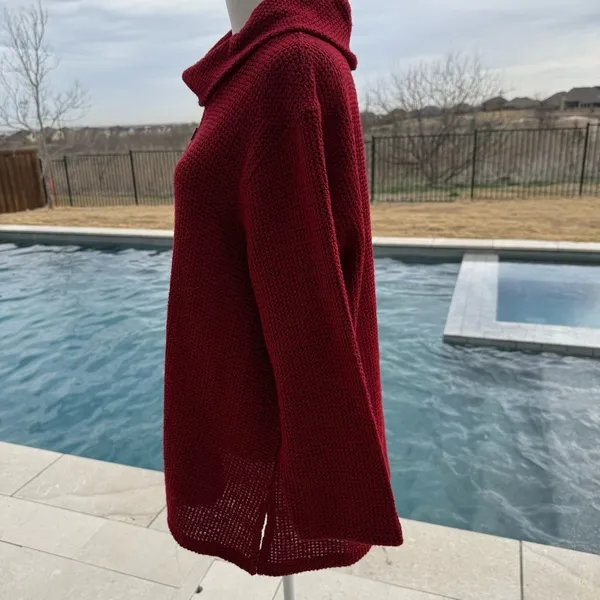 Multiples Merlot Cowl Neck Sweater Size XL - Image 5