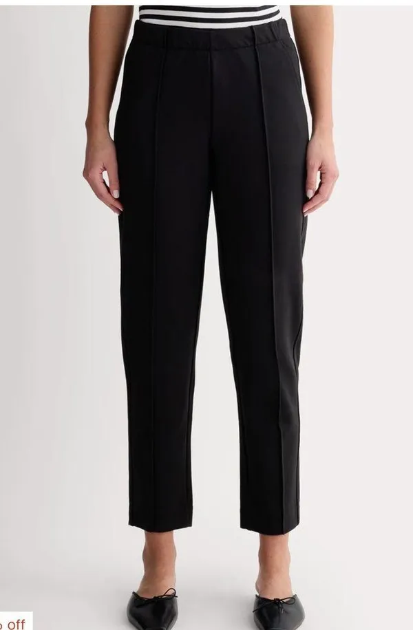 Everlane The Dream Pant Pintuck Pull On Pants Tapered Black Womens Small - Image 11